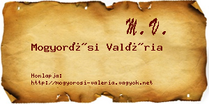 Mogyorósi Valéria névjegykártya
