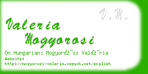 valeria mogyorosi business card